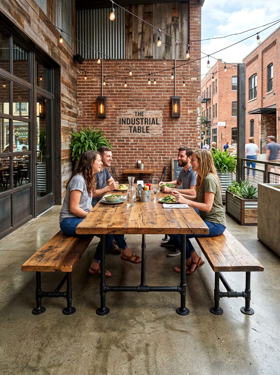 Industrial Picnic Table - 30 picnic table patio ideas