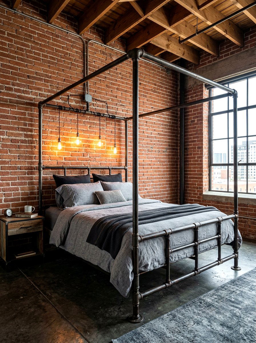 Industrial Pipe Canopy Bed - 30 statement canopy bed bedroom ideas