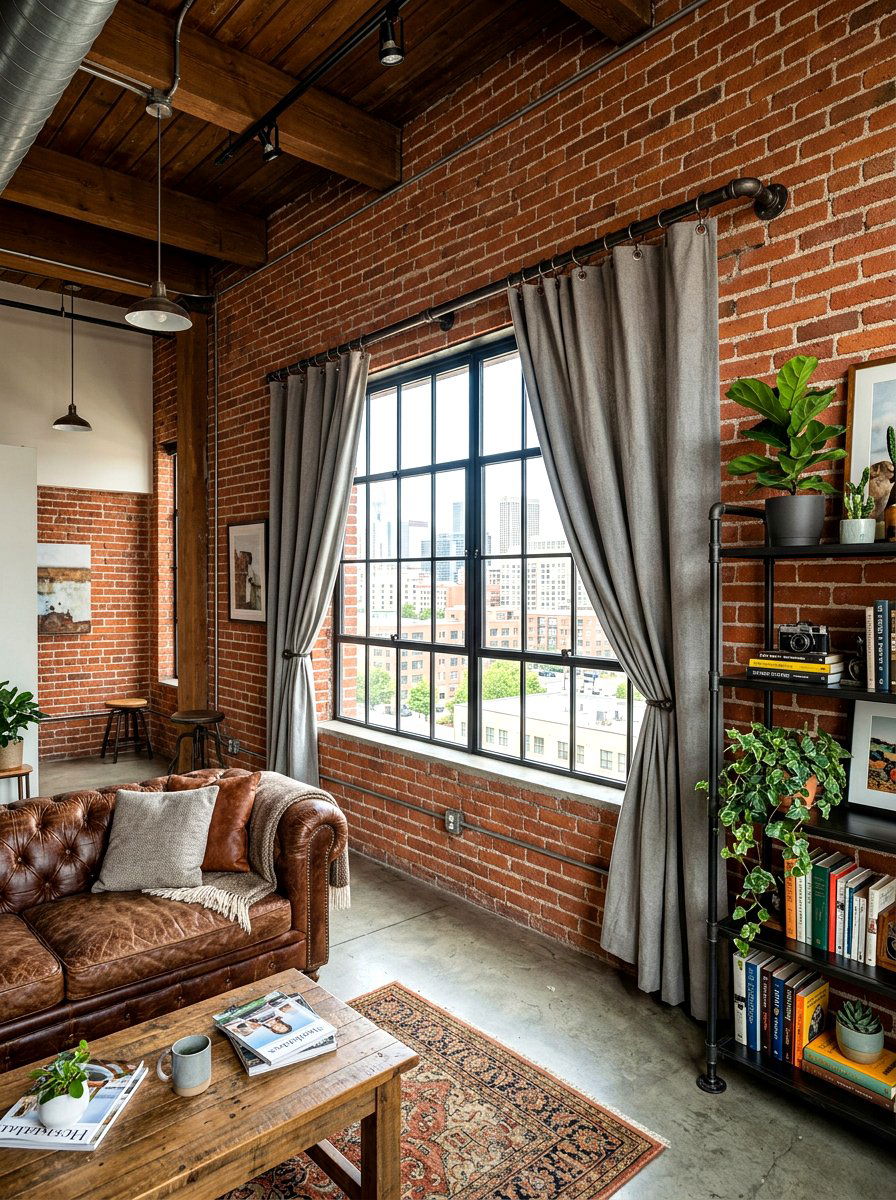 Industrial Pipe Curtain Rod - 30 curtain rod styling ideas