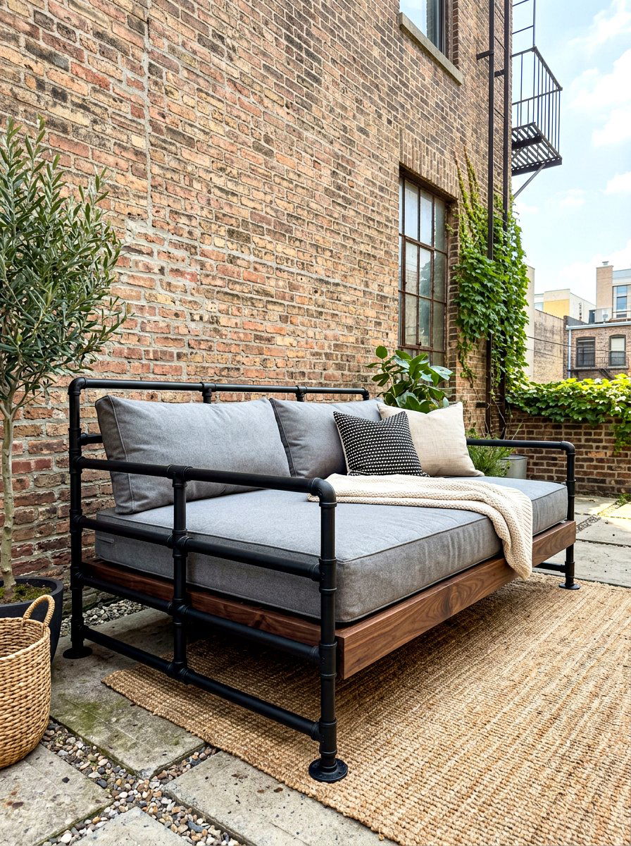 Industrial Pipe Daybed - 30 porch daybed ideas