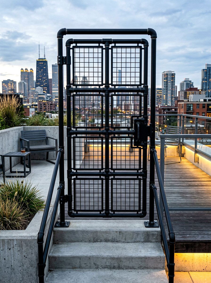 Industrial Pipe Deck Gate - 30 deck gate ideas
