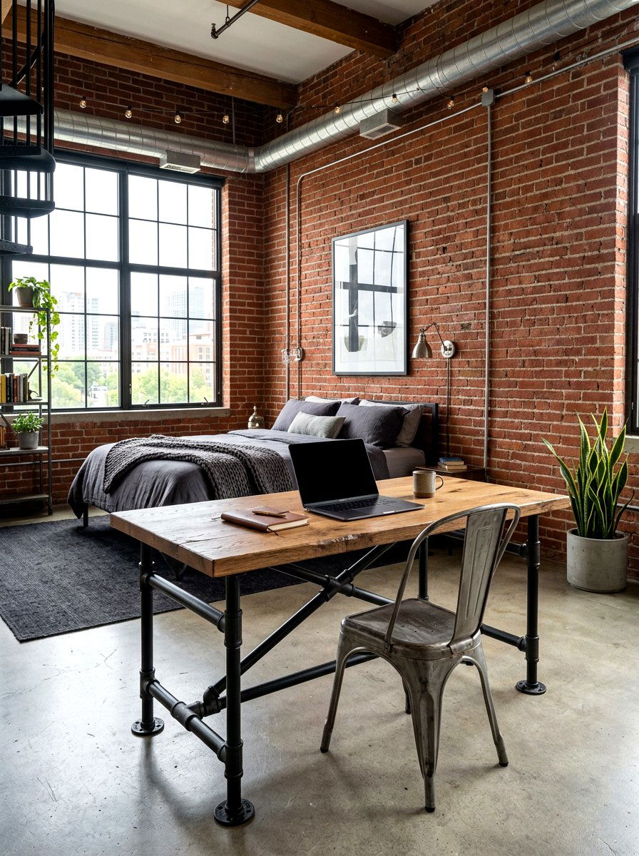 Industrial Pipe Desk - 30 homework station ideas