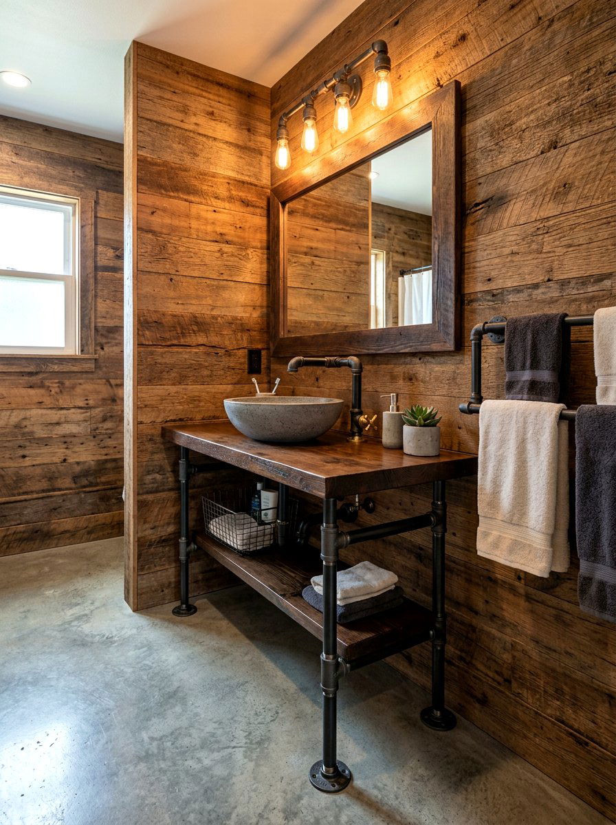 Industrial Pipe Fixtures - 30 cabin bathroom ideas