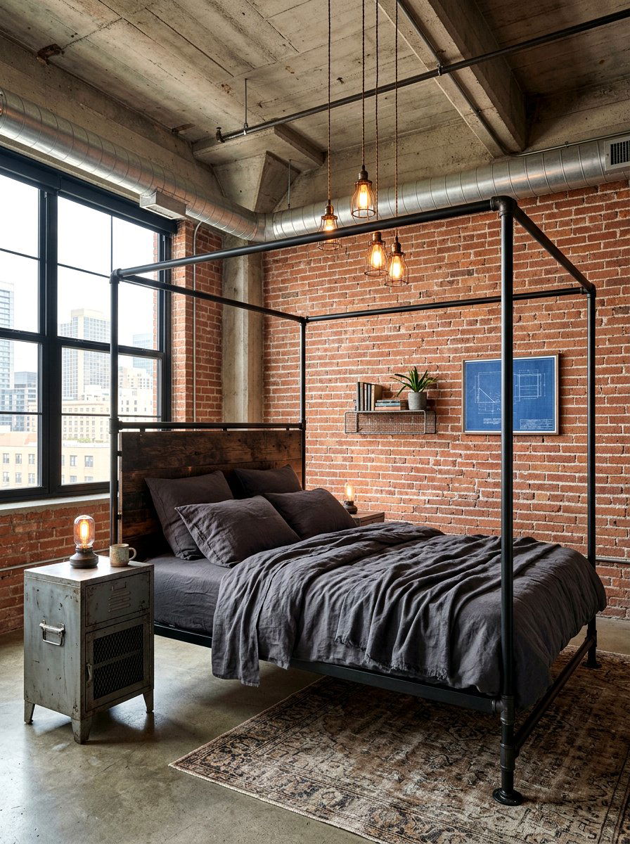 Industrial Pipe Frame Canopy Bed - 30 canopy bed ideas