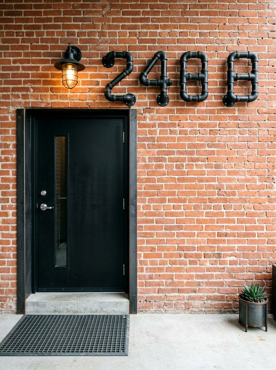 Industrial Pipe House Numbers - 30 house numbers curb appeal ideas