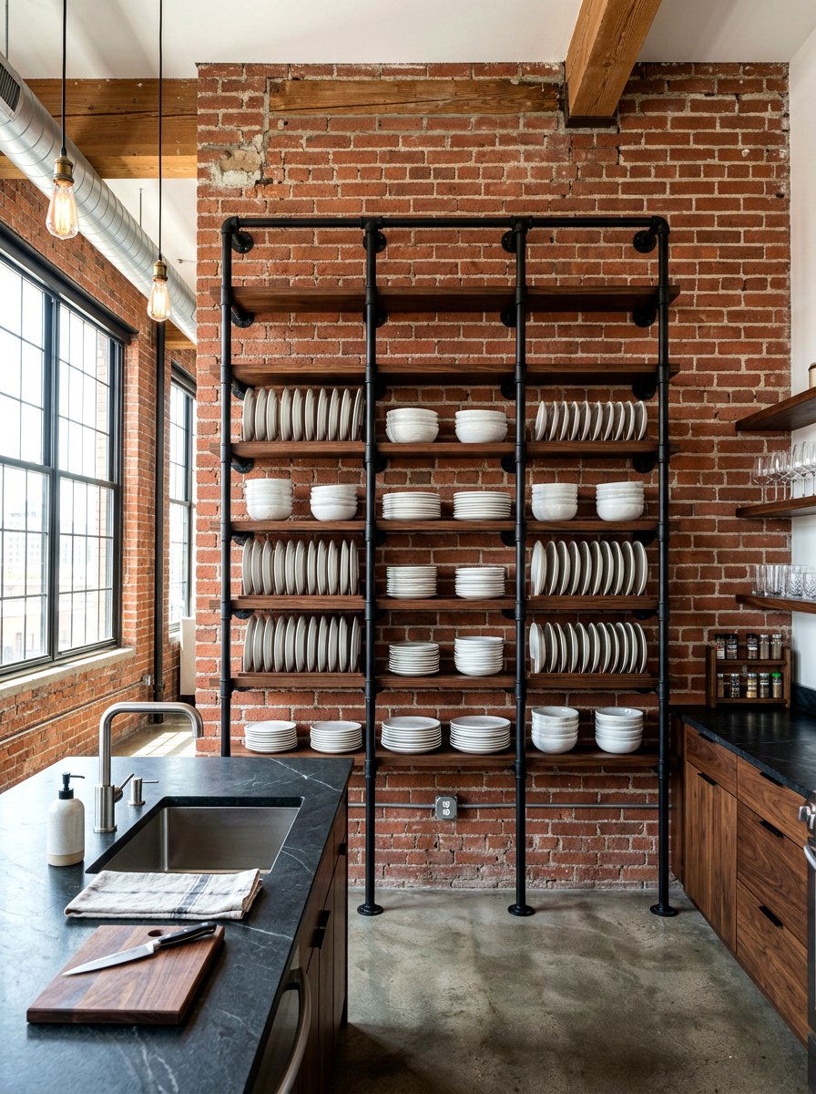 Industrial Pipe Plate Rack - 30 plate display kitchen ideas