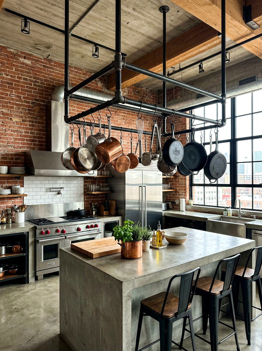 Industrial Pipe Pot Rack - 30 ceiling pot rack ideas