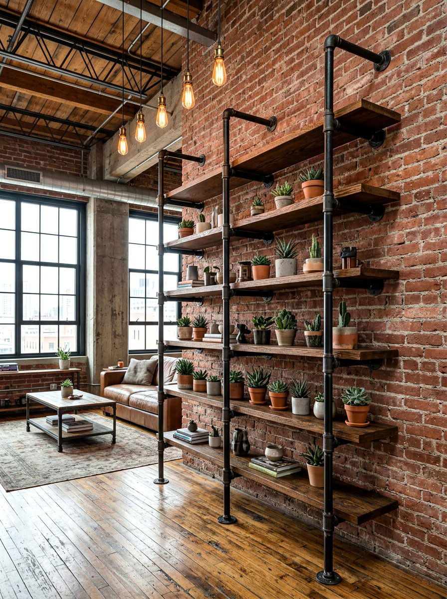 Industrial Pipe Rack - 30 succulent planter ideas