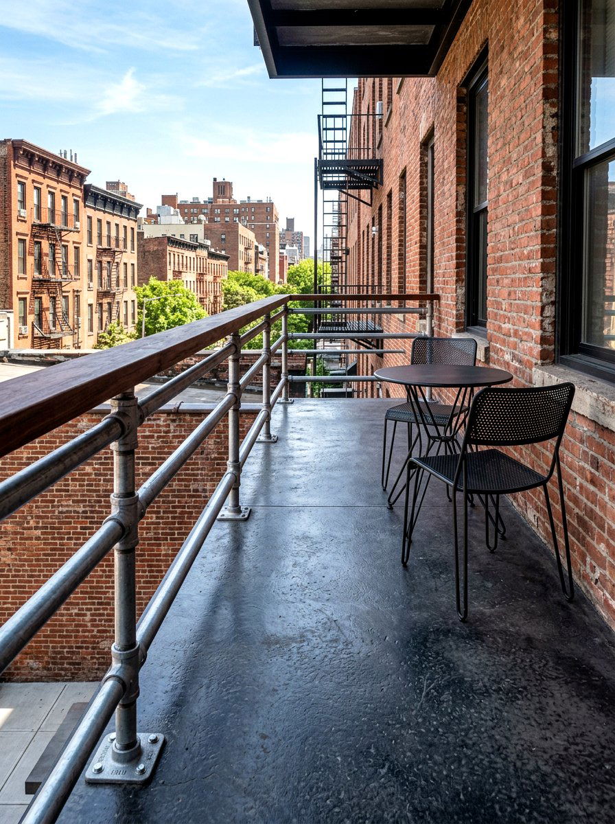 Industrial Pipe Railing - 30 porch handrail ideas