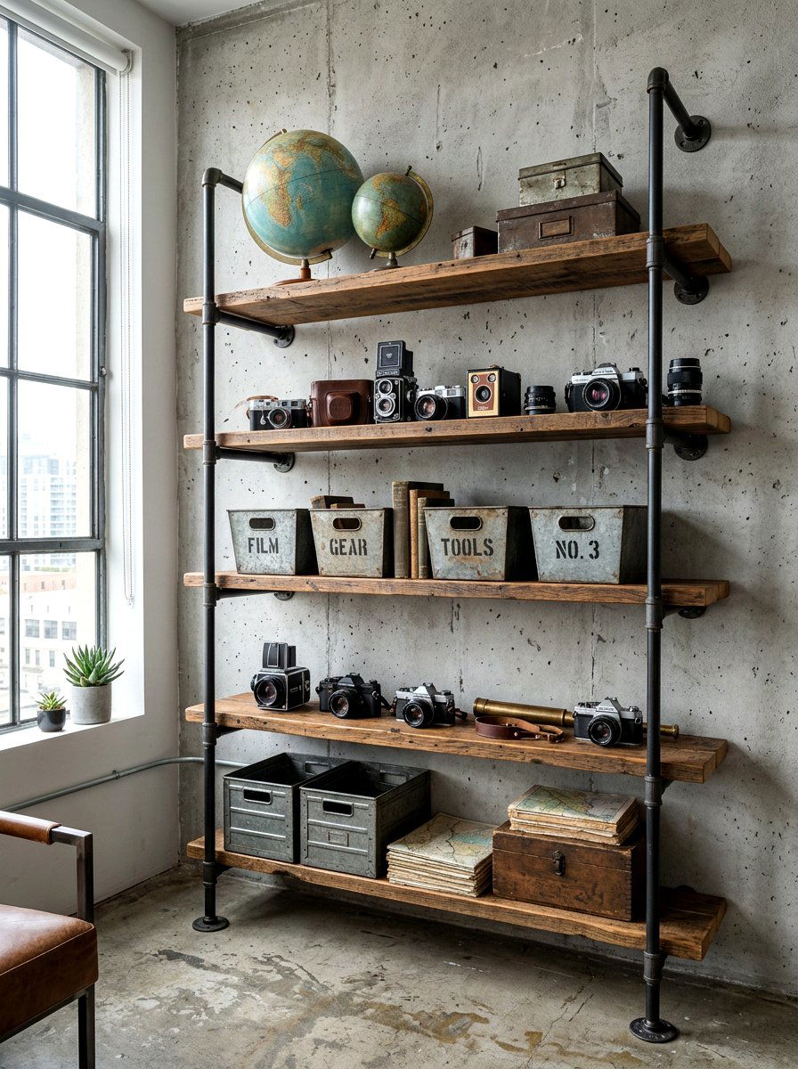 Industrial Pipe Shelves - 30 shelf styling for Instagram ideas