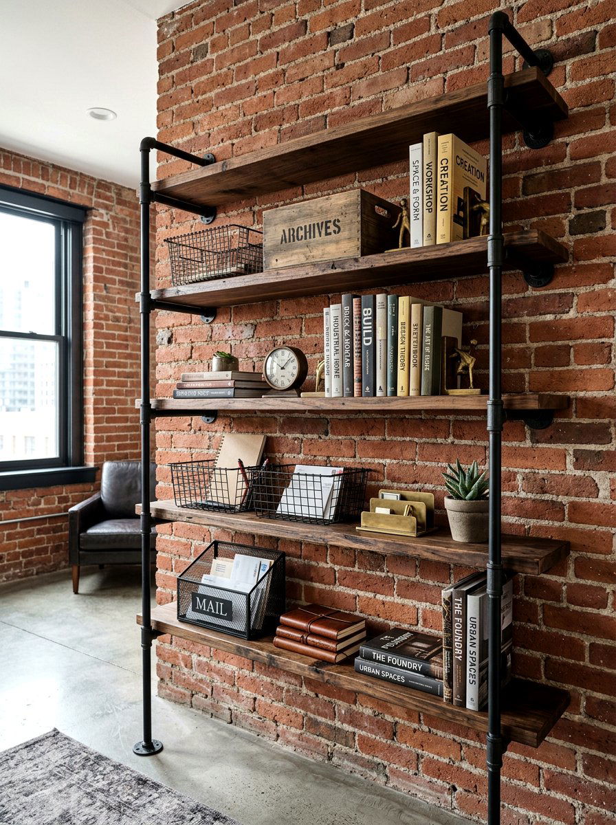 Industrial Pipe Shelving - 30 mail drop zone ideas