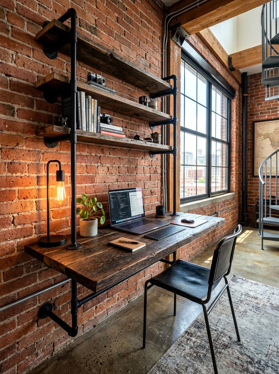 Industrial Pipe Wall Desk - 30 wall desk ideas