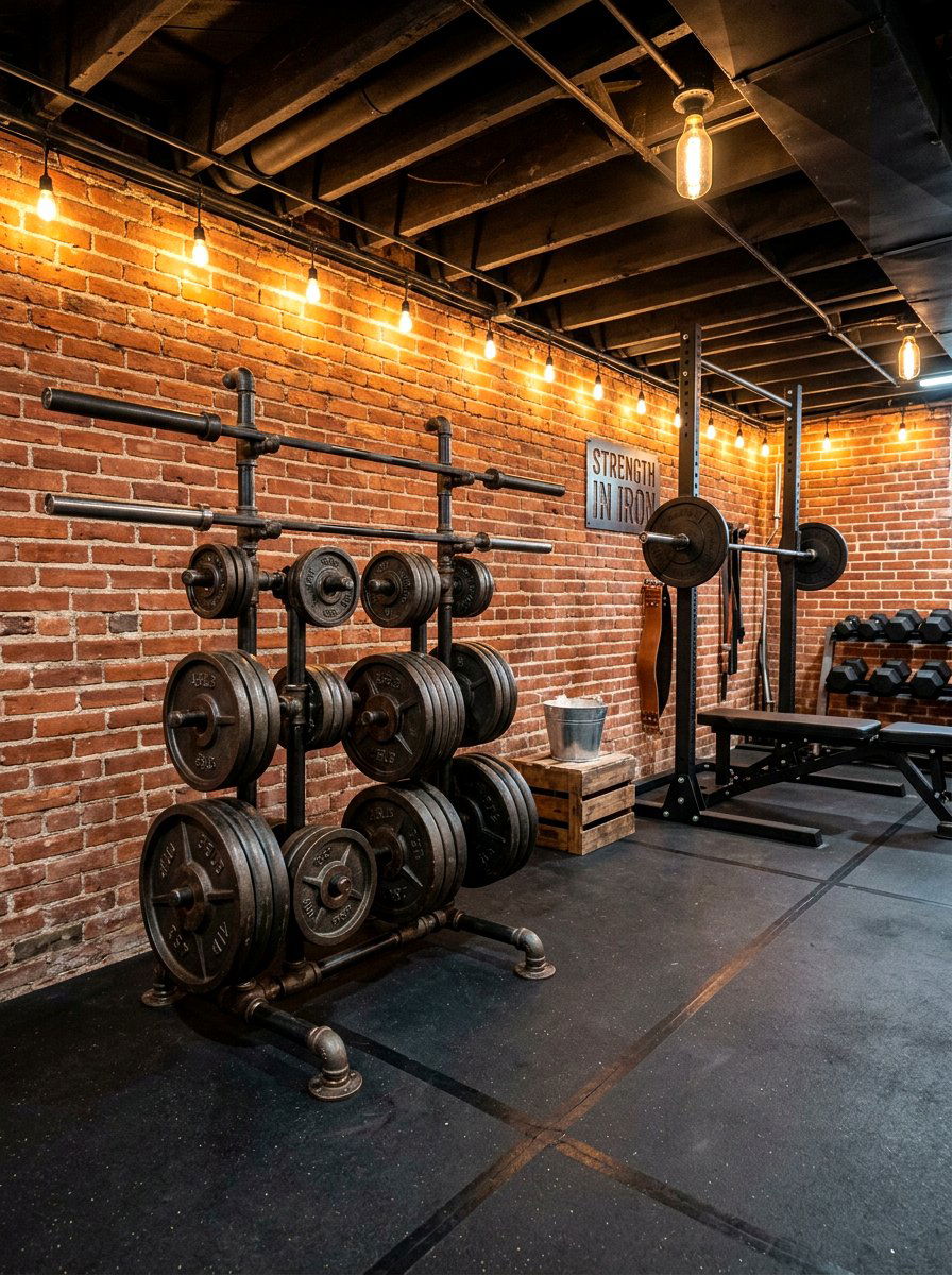 Industrial Pipe Weight Stand - 30 dumbbell storage ideas