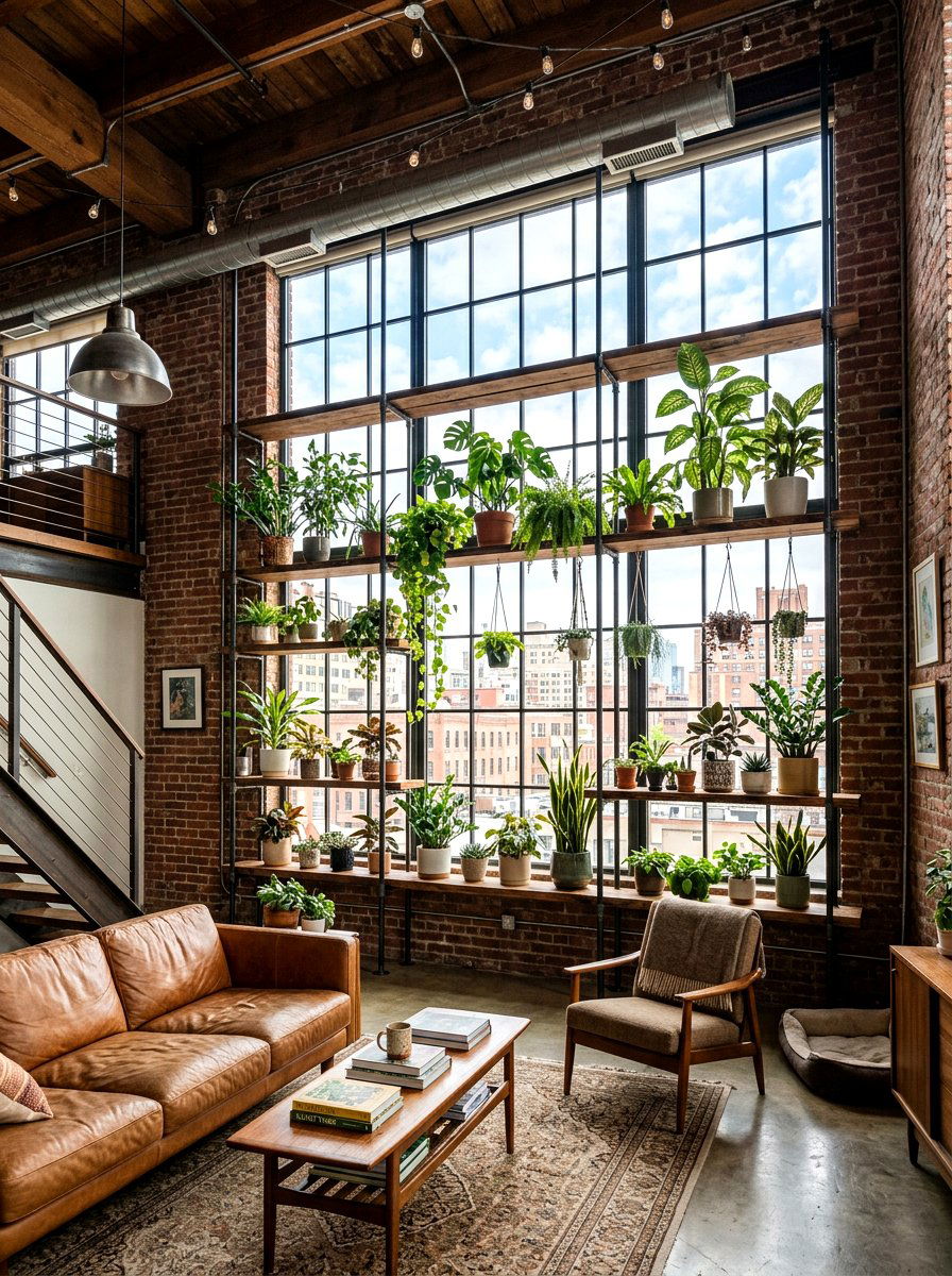 Industrial Pipe Window Shelf - 30 plant shelf window ideas