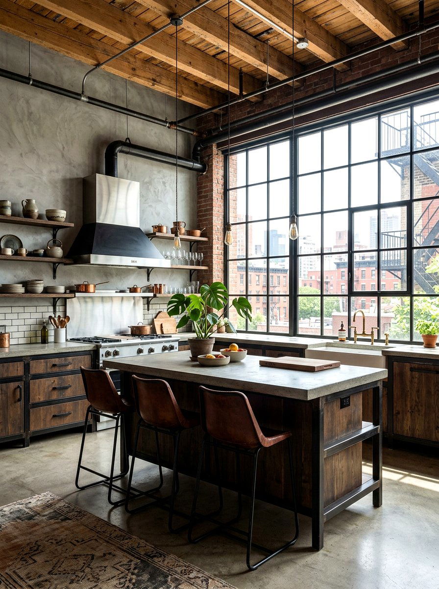 Industrial Plaster Kitchen - 30 tadelakt kitchen ideas