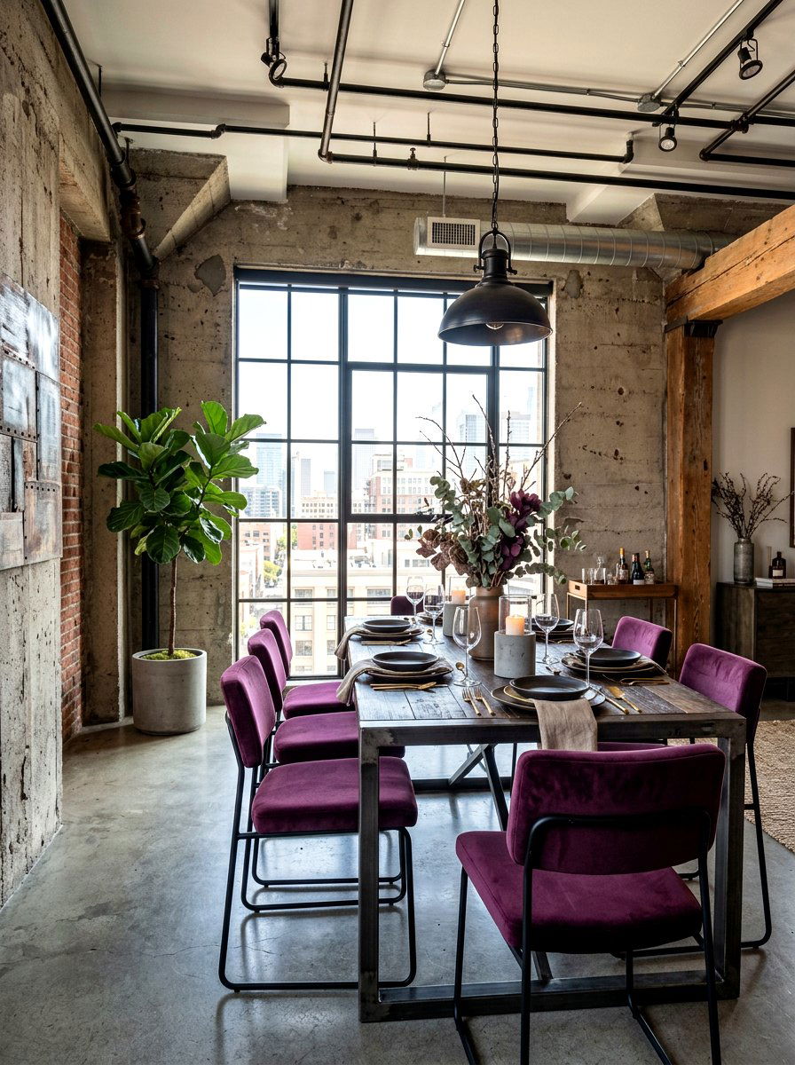 Industrial Plum Dining Room - 30 plum dining room ideas