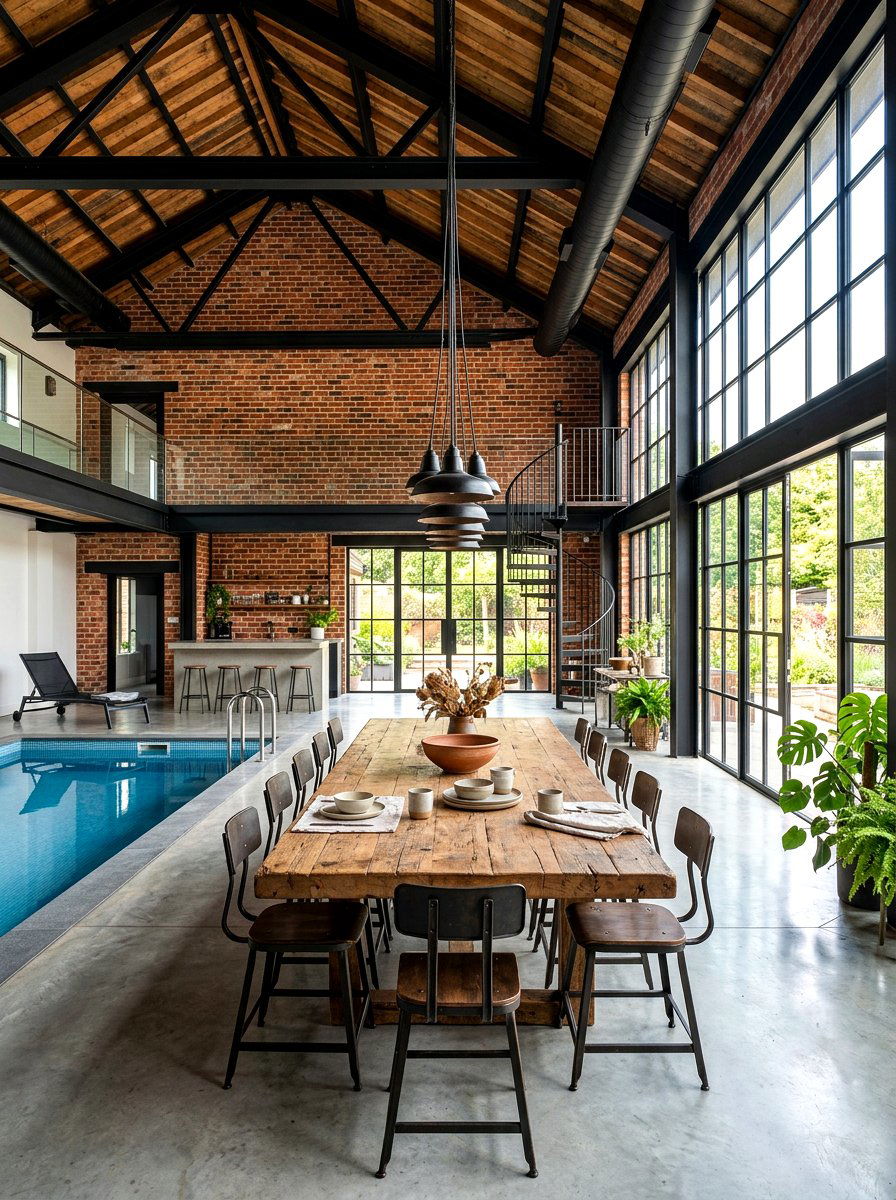 Industrial Pool House - 30 pool house ideas