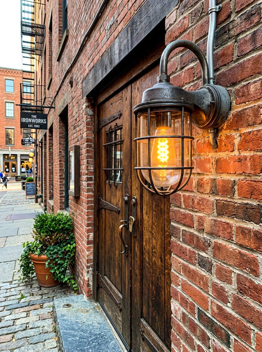 Industrial Porch Light - 30 outdoor entry lighting ideas