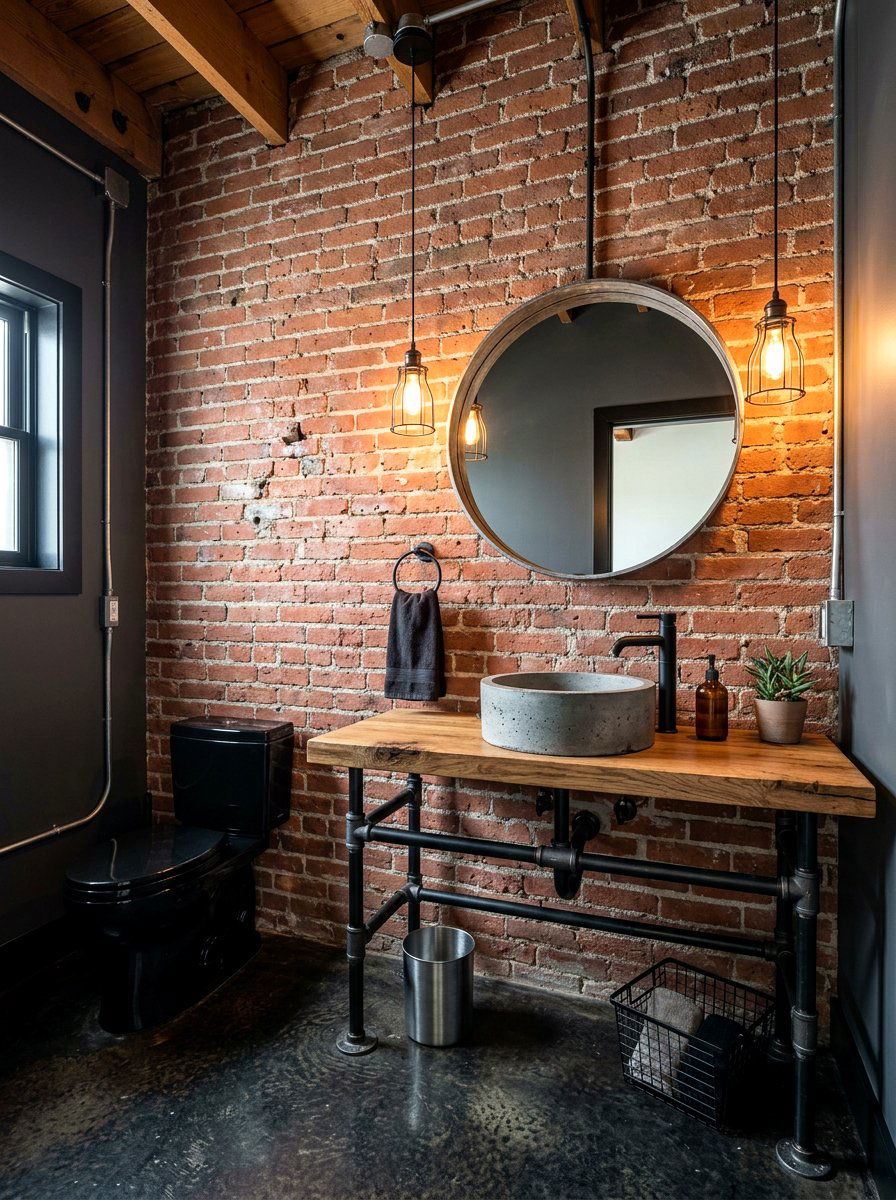 Industrial Powder Room - 30 powder room ideas