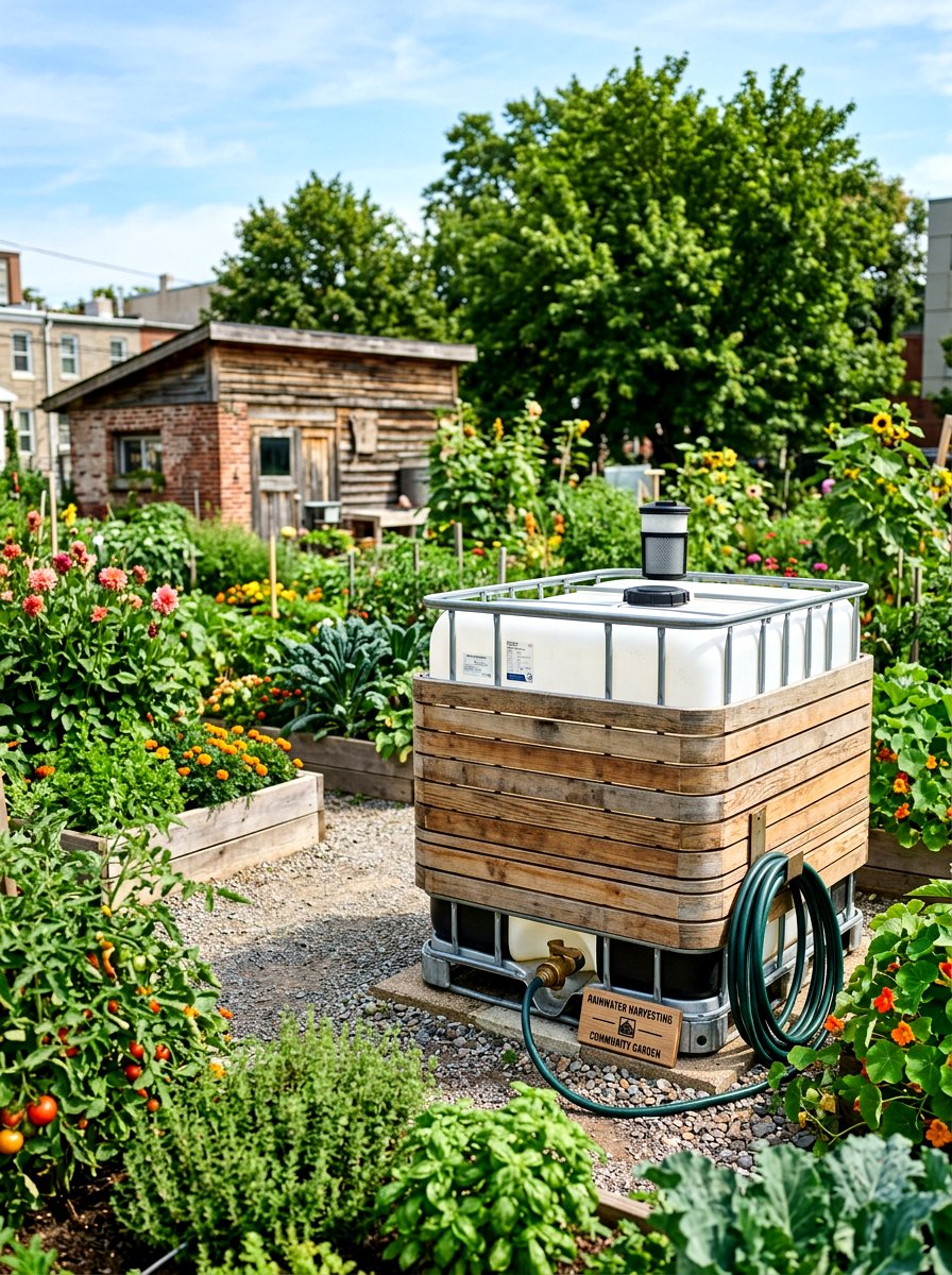 Industrial Rainwater Tote - 30 rainwater collection ideas