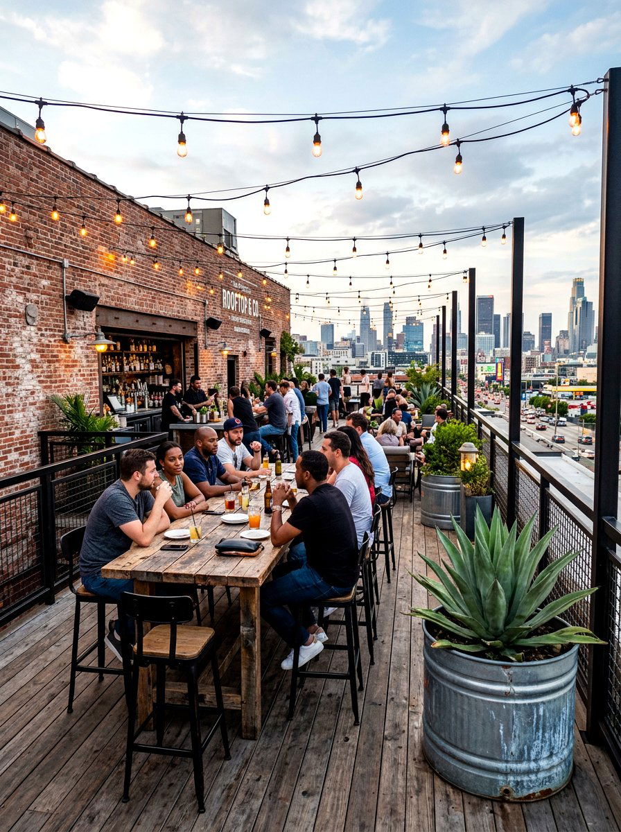 Industrial Rooftop Lounge - 30 boutique hotel patio ideas