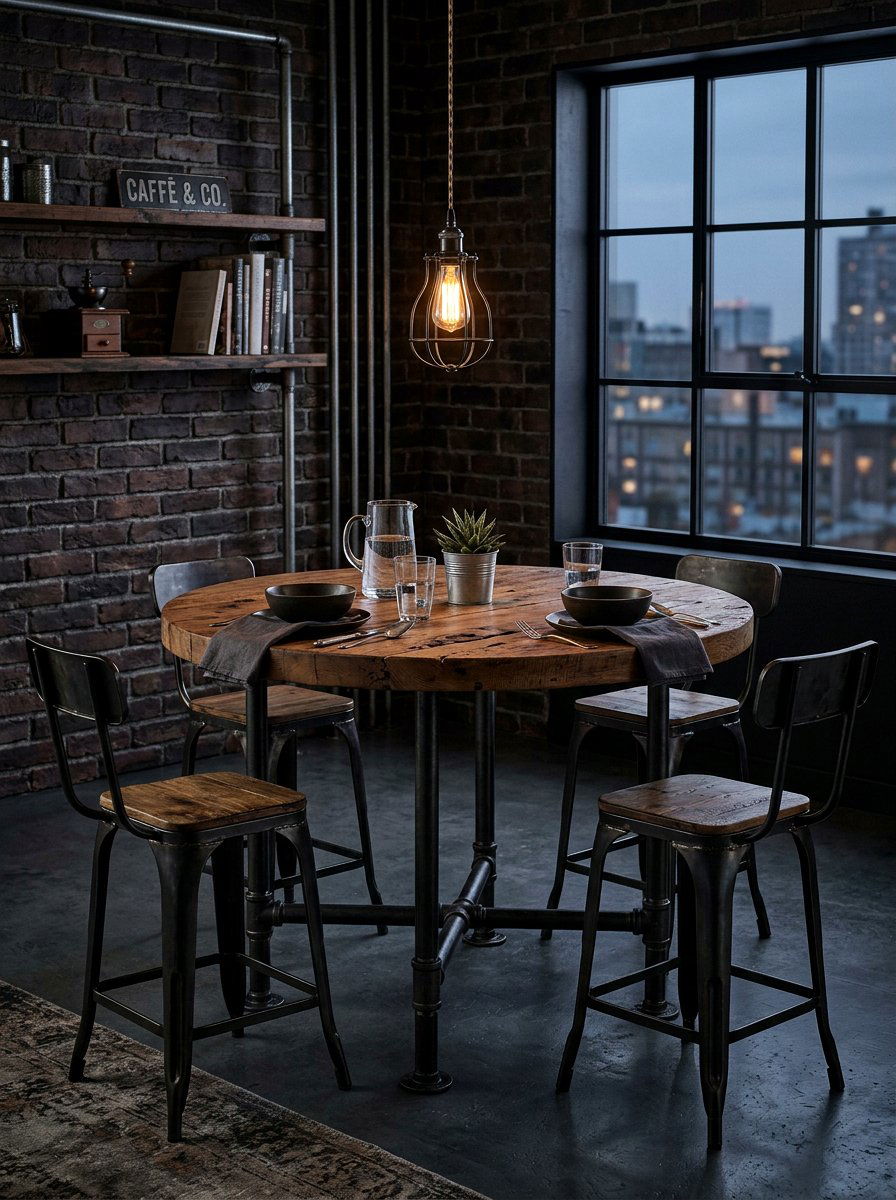 Industrial Round Breakfast Table - 30 round breakfast table ideas