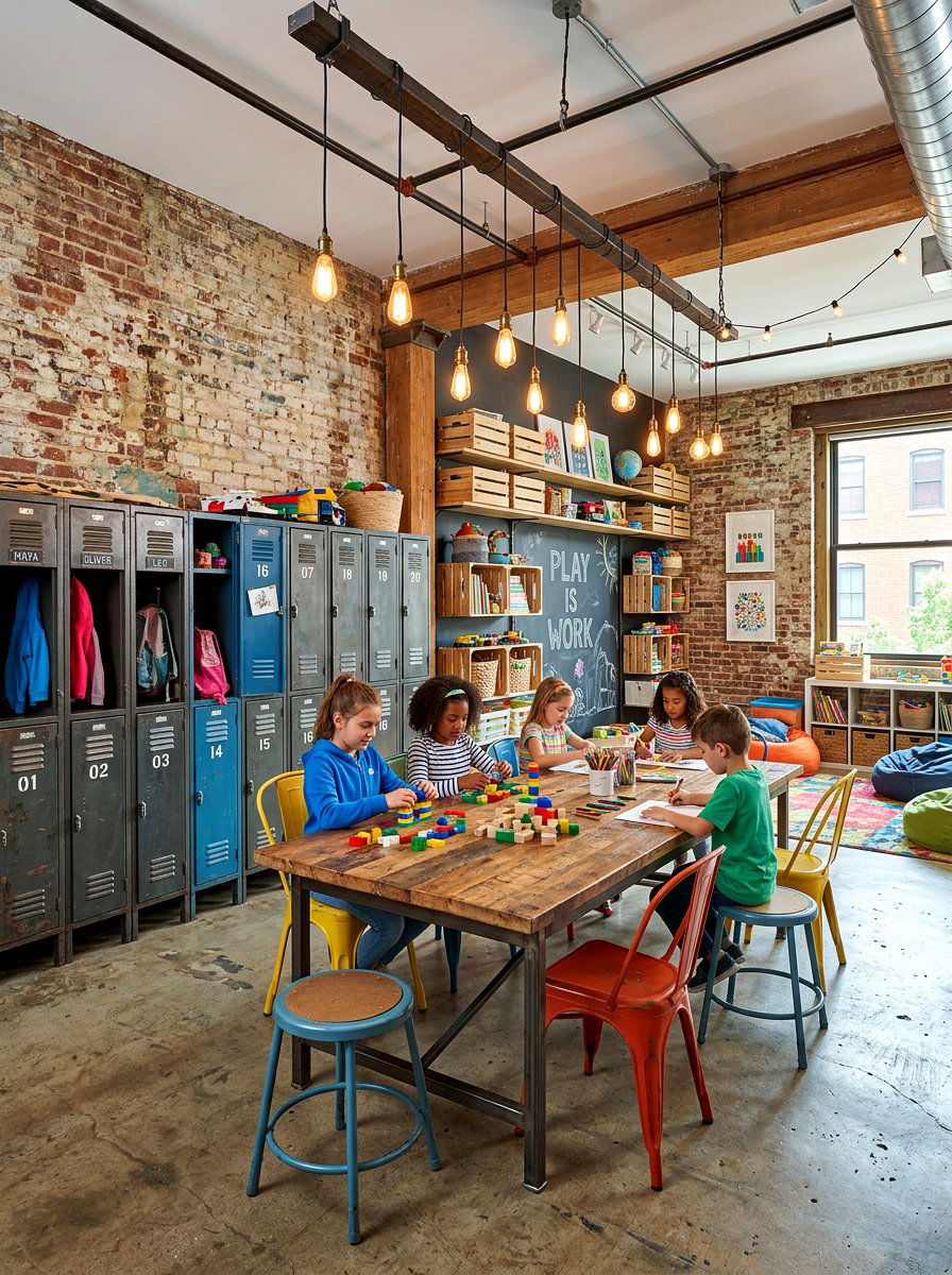 Industrial Shared Playroom - 30 children shared playroom ideas