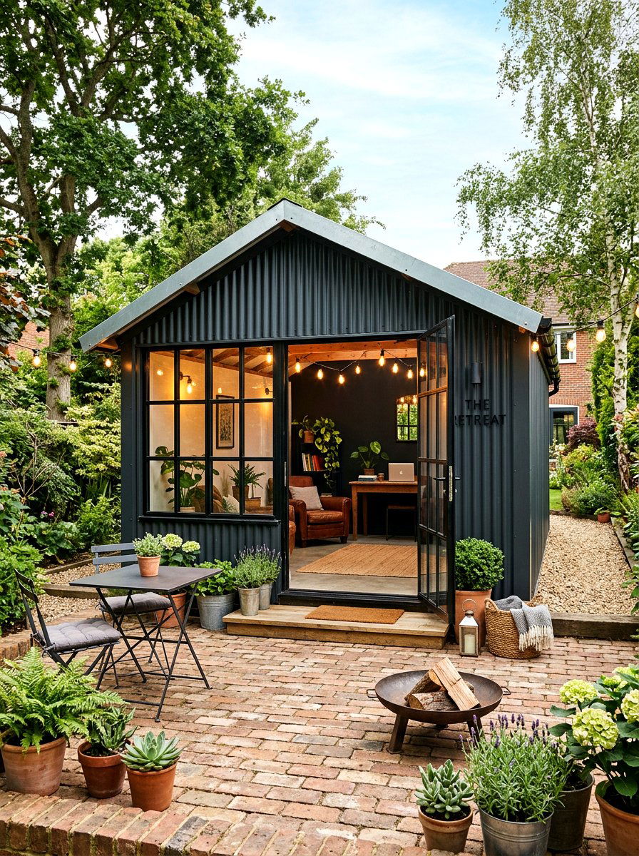 Industrial She Shed - 30 she shed backyard aesthetic ideas