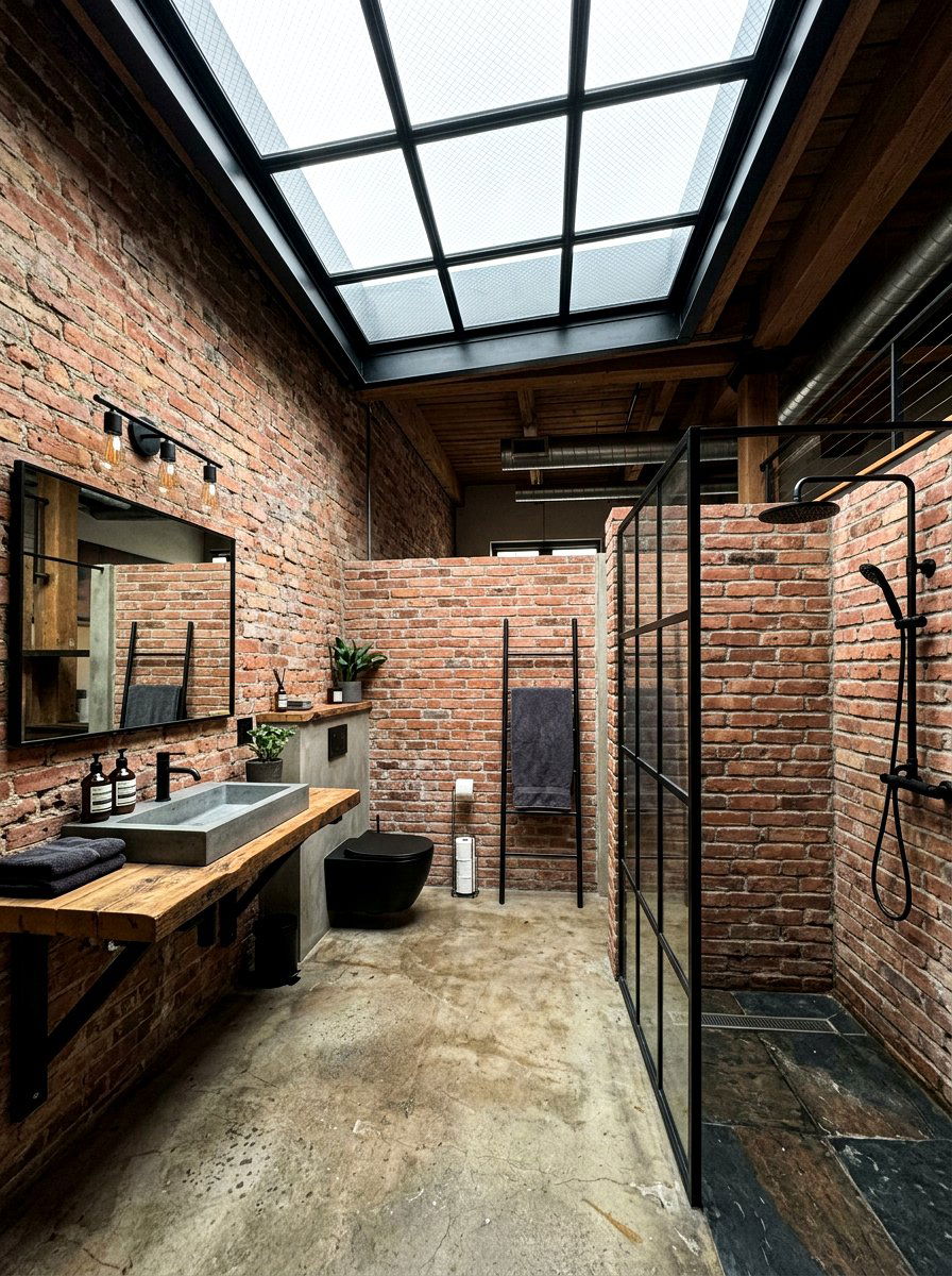 Industrial Shower Skylight - 30 shower skylight ideas