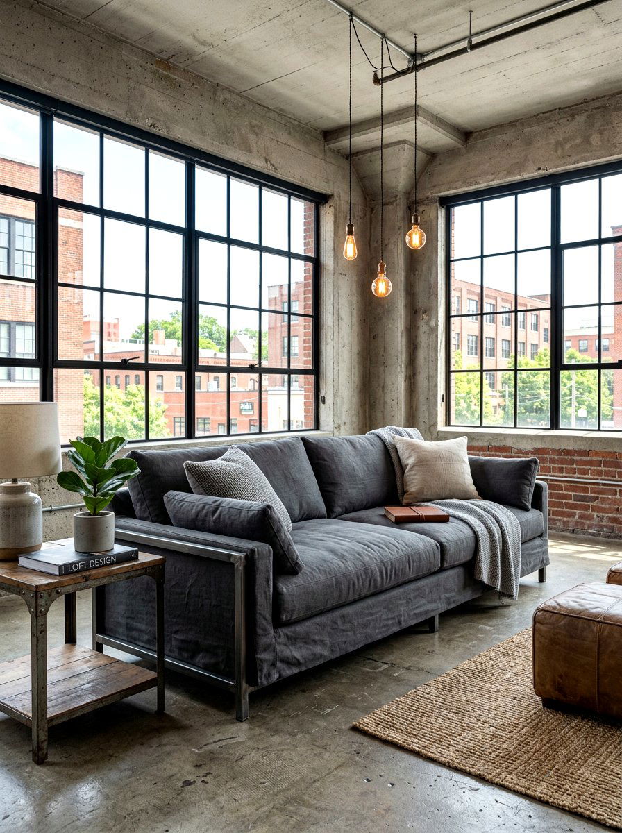 Industrial Slipcovered Couch - 30 slipcovered sofa ideas