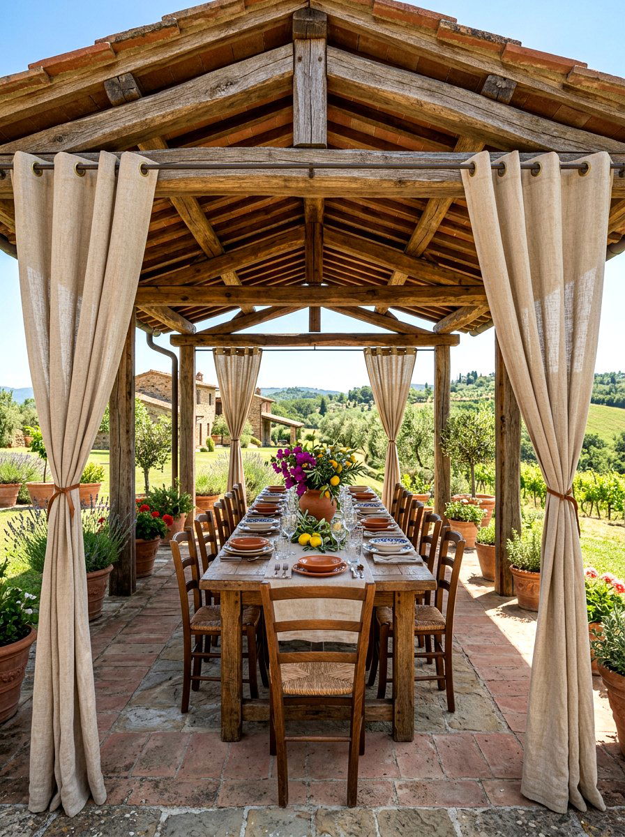 Industrial Steel Beam Pergola - 30 patio pergola dining ideas