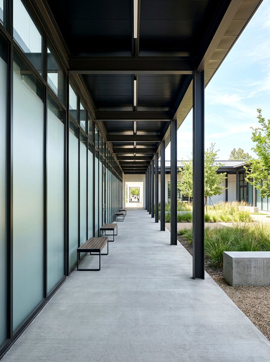 Industrial Steel Breezeway - 30 breezeway exterior ideas aesthetic