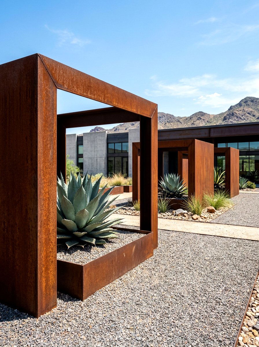 Industrial Steel Cubes - 30 modern planter ideas
