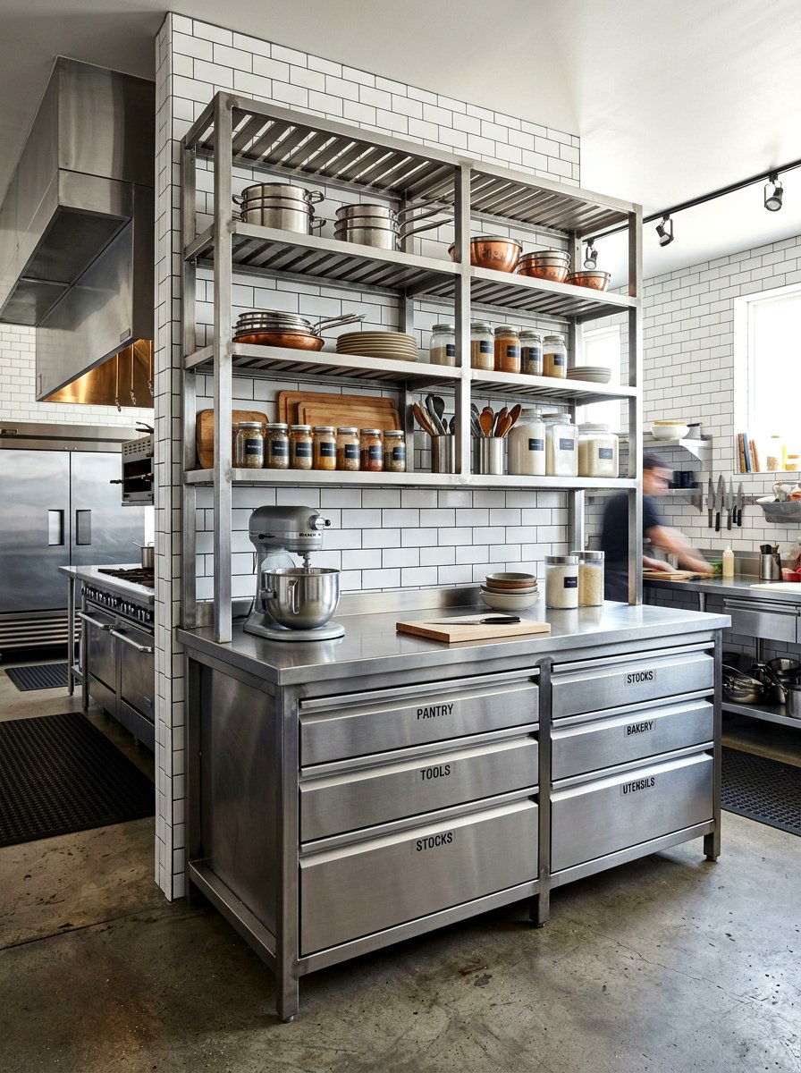 Industrial Steel Kitchen Storage Buffet - 30 file drawer kitchen ideas