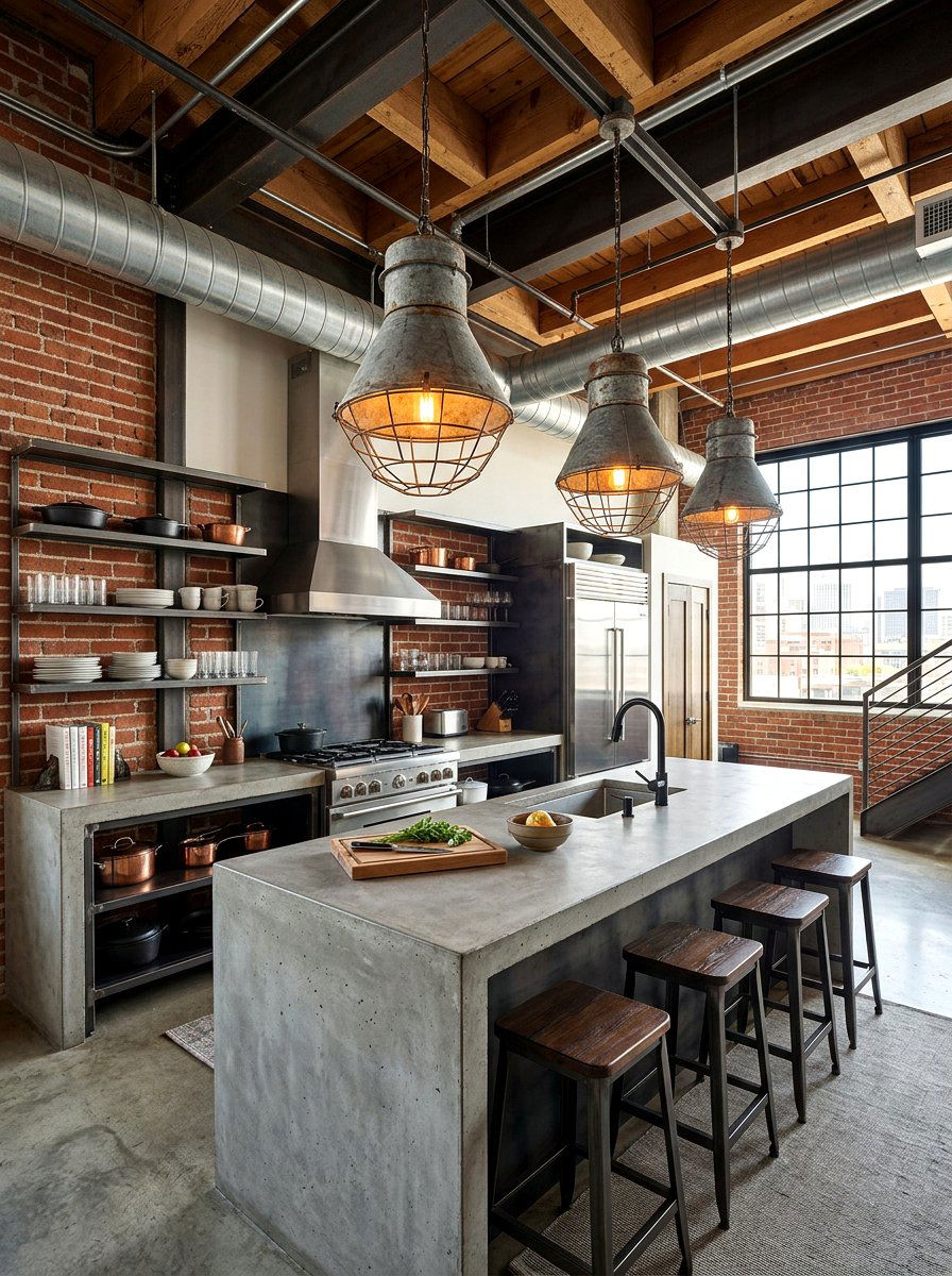 Industrial Steel Lantern - 30 kitchen lantern lighting ideas