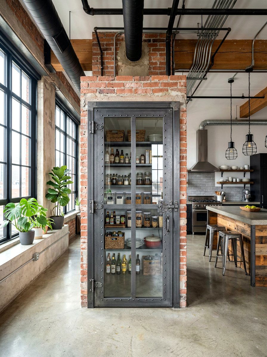 Industrial Steel Pantry Door - 30 pantry door ideas