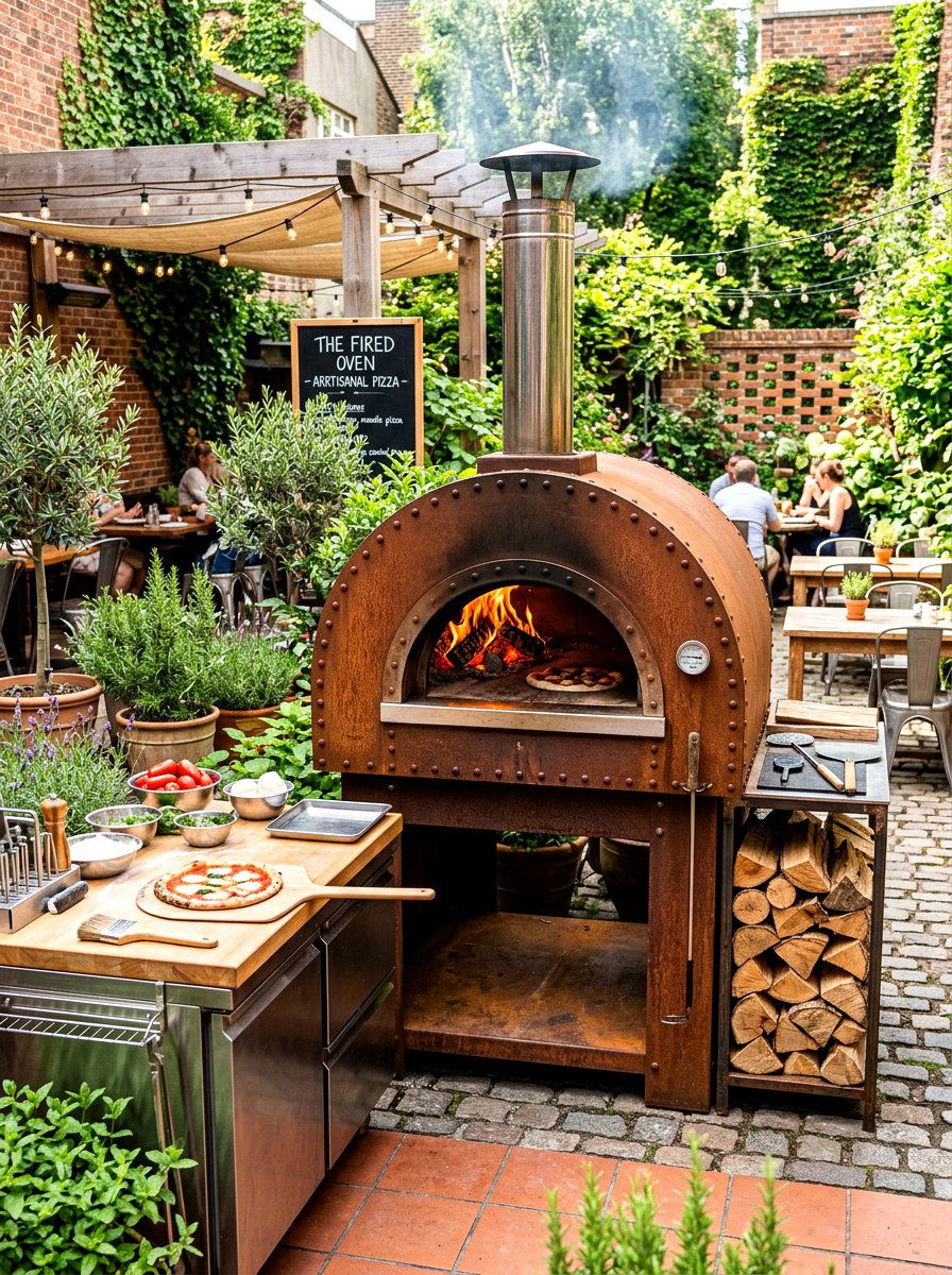Industrial Steel Pizza Oven - 30 outdoor pizza oven ideas