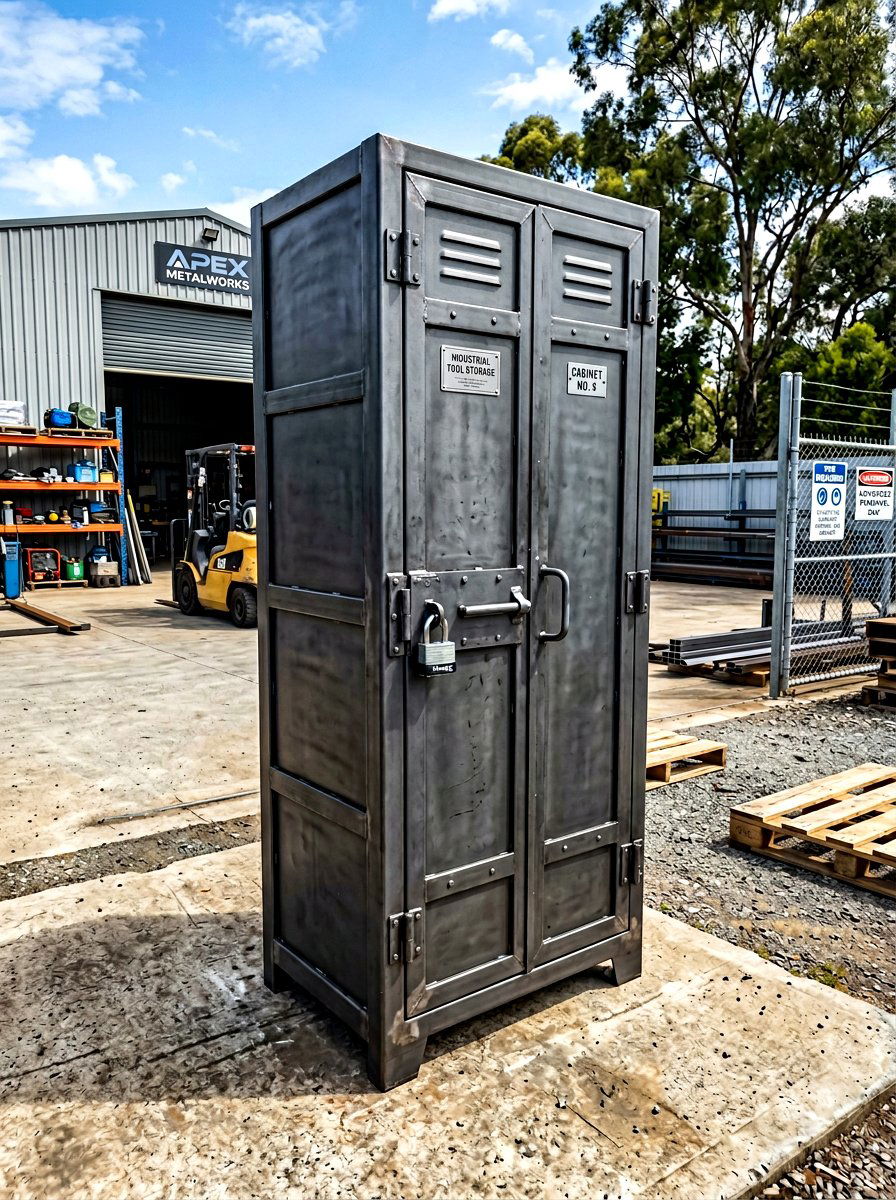 Industrial Steel Tool Locker - 30 outdoor broom closet ideas