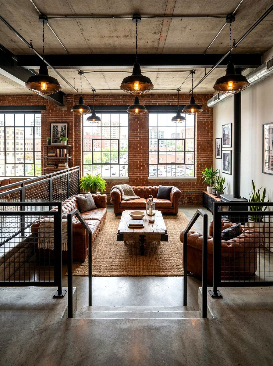 Industrial Step Down Den - 30 step down living room ideas