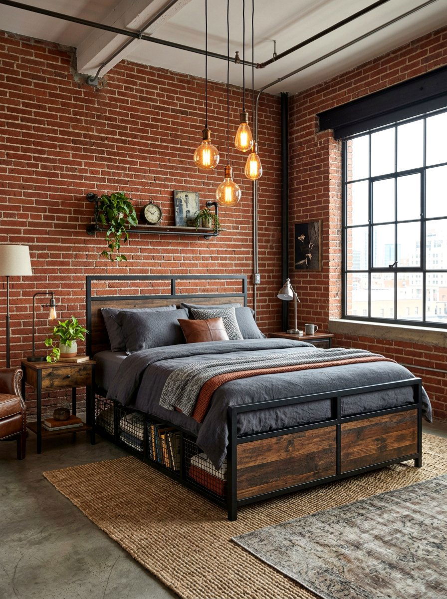 Industrial Storage Bed - 30 storage bed apartment ideas