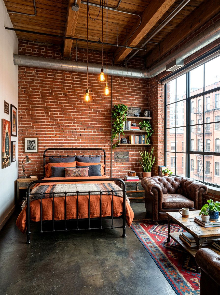 Industrial Style Alcove Studio - 30 alcove studio apartment ideas