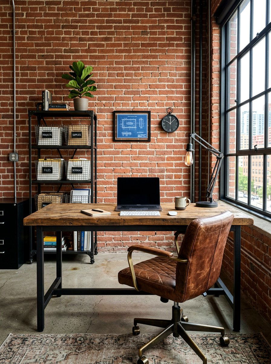 Industrial Style Apartment Office - 30 apartment office ideas