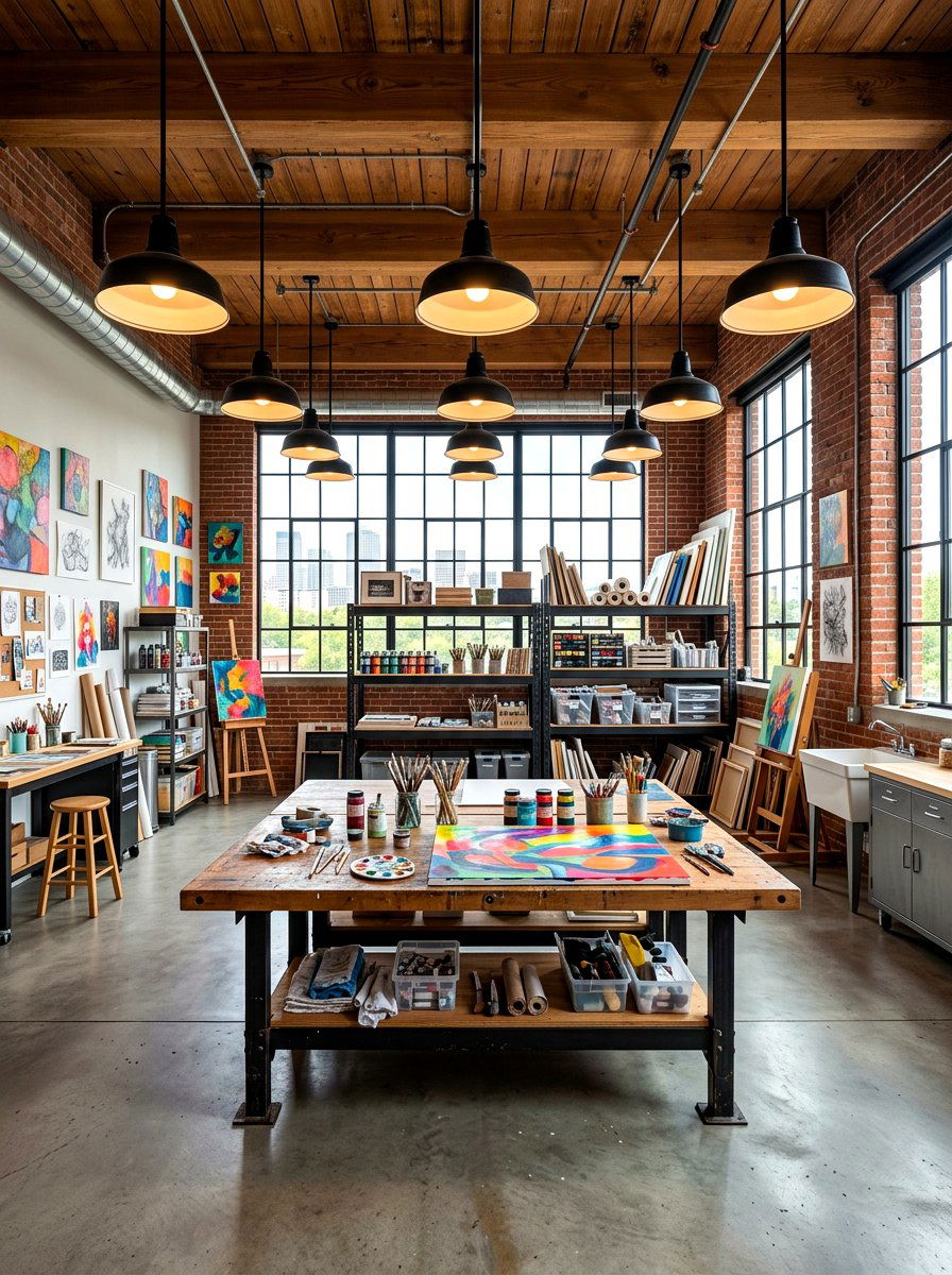 Industrial Style Art Room - 30 art corner ideas