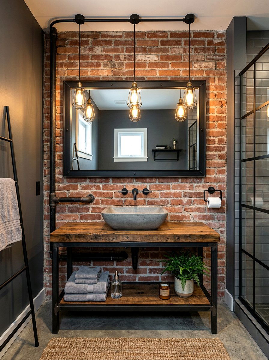 Industrial Style Bathroom - 30 guest bathroom ideas