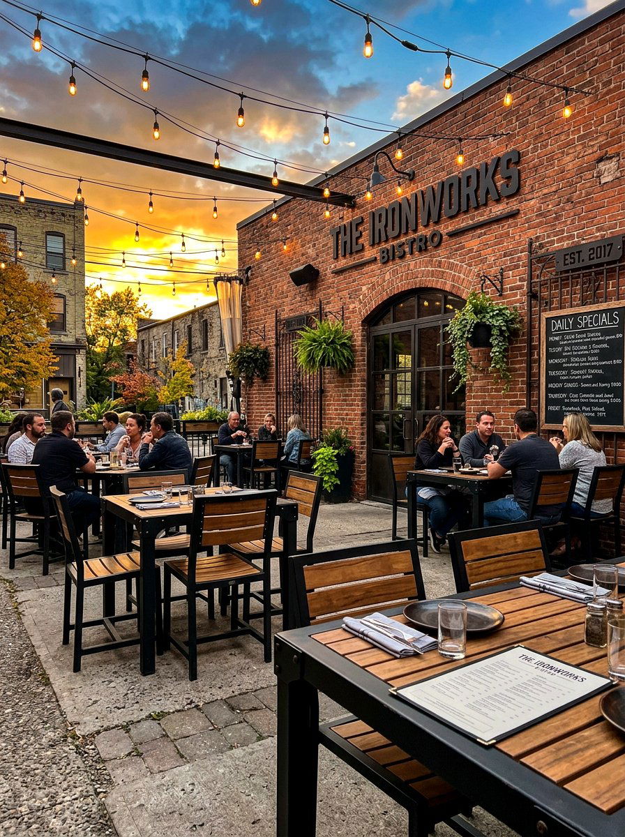 Industrial Style Bistro Patio - 30 bistro patio ideas