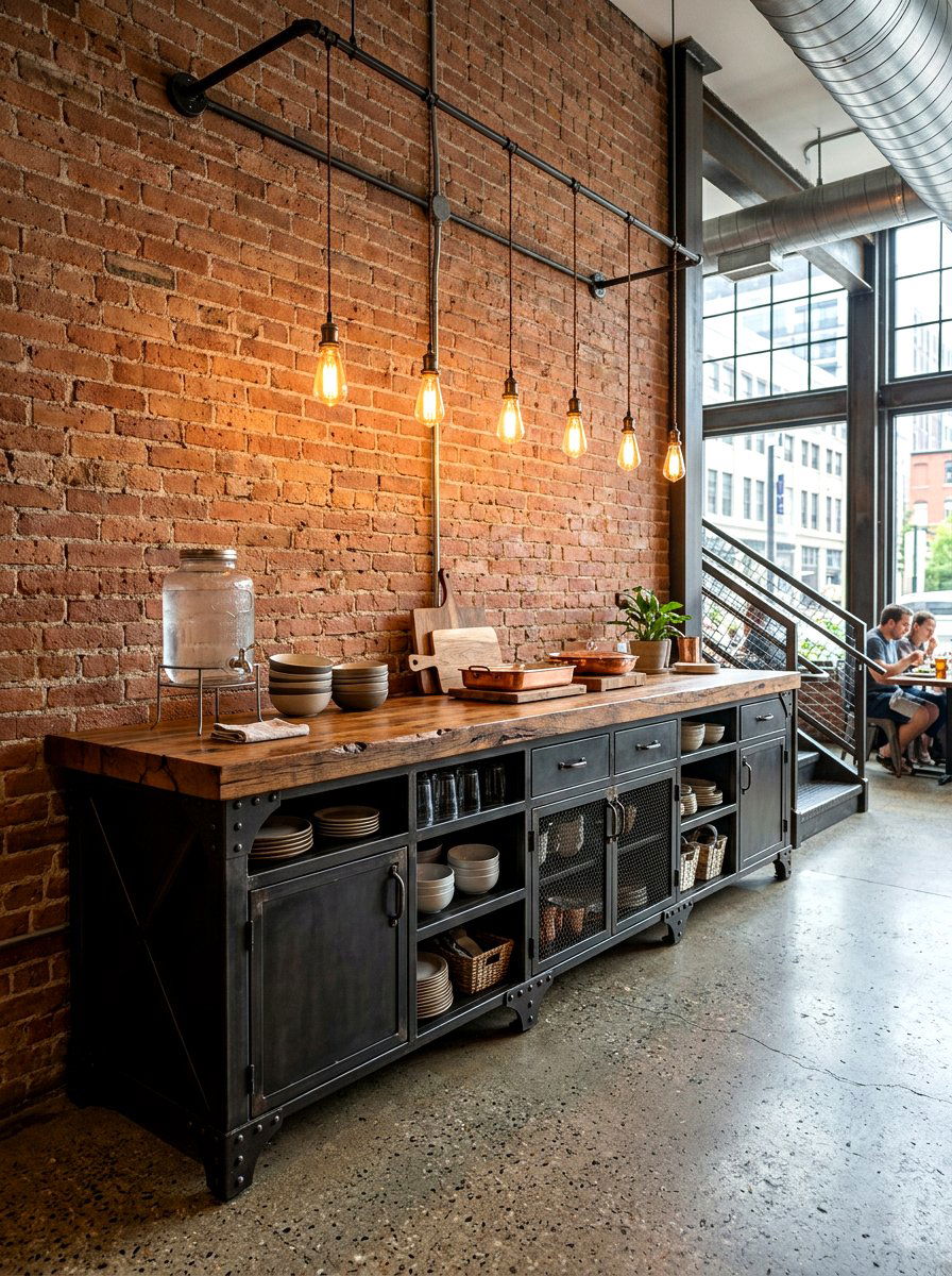 Industrial Style Built In Buffet - 30 built in buffet dining ideas