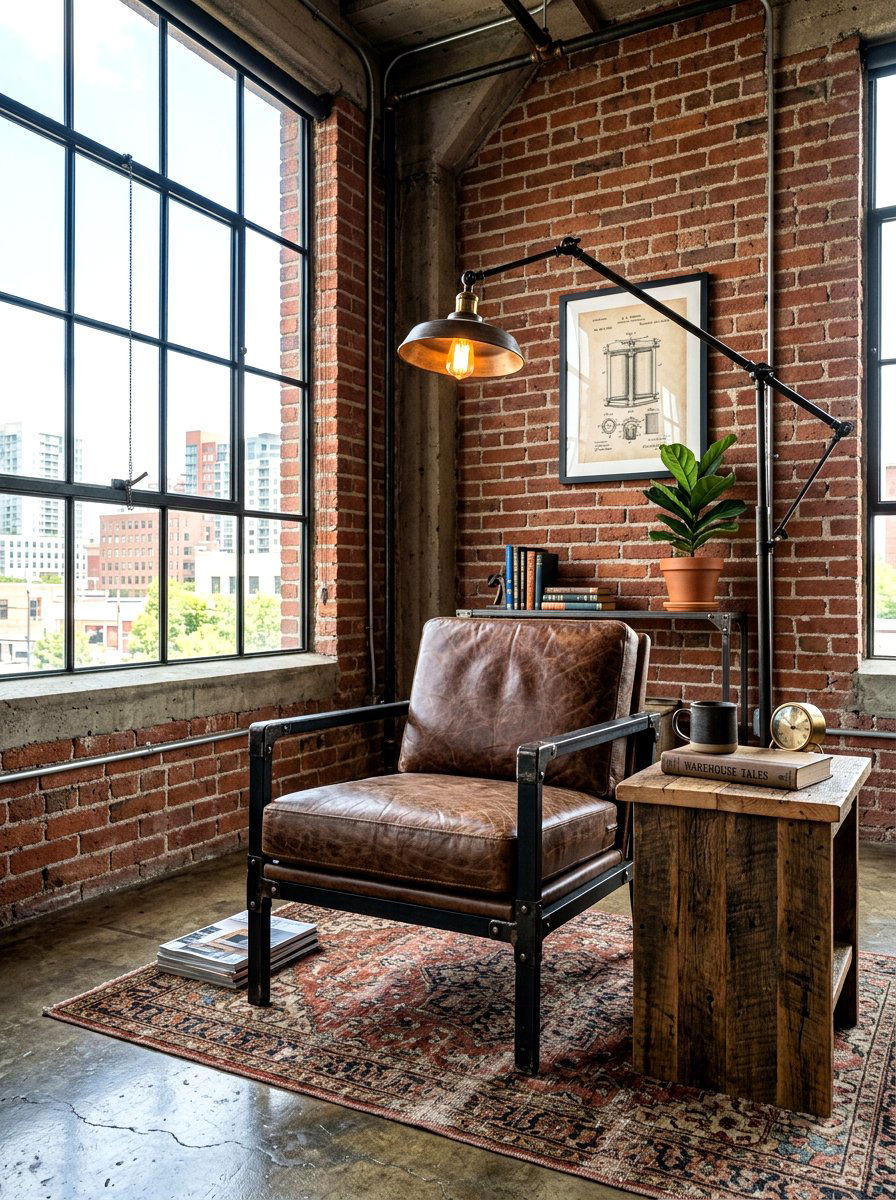 Industrial Style Chair Corner - 30 quiet corner decor ideas