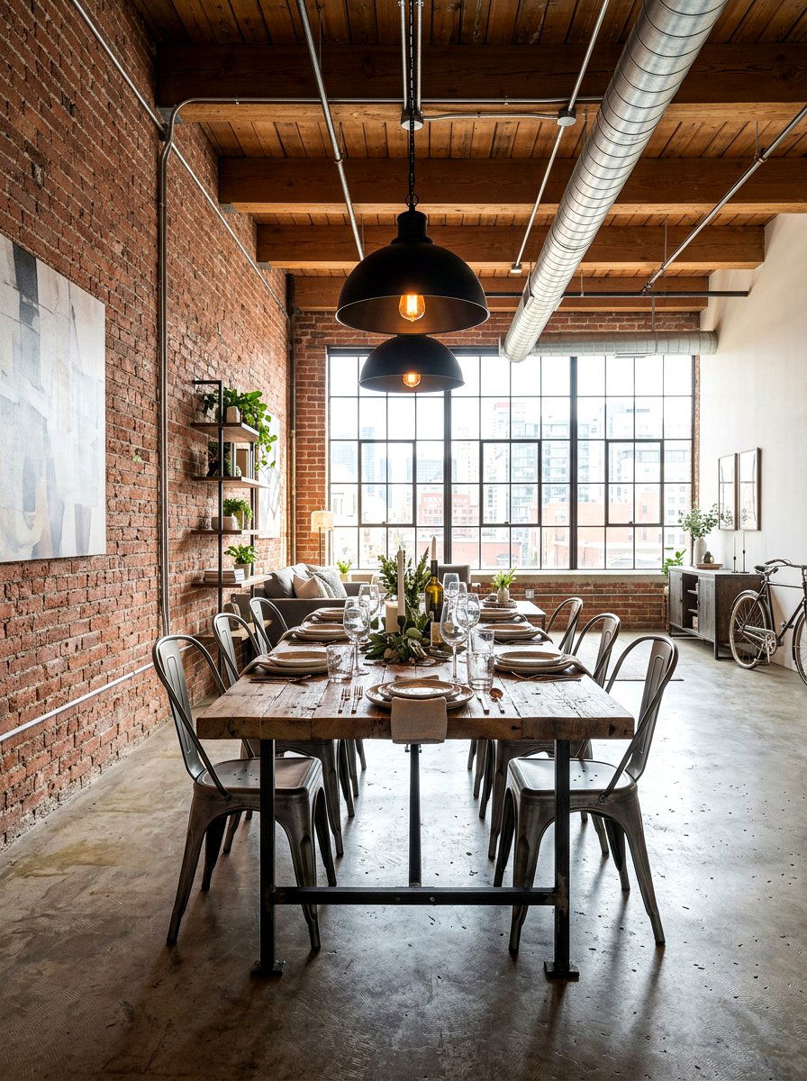 Industrial Style Dining Room - 30 dining room makeover ideas