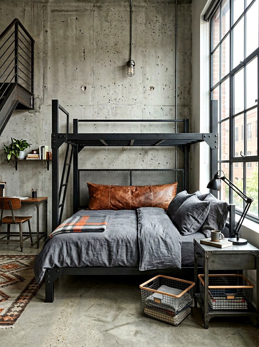 Industrial Style Dorm Bed - 30 dorm bed ideas