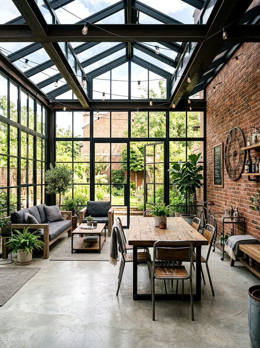 Industrial Style Enclosed Patio - 30 all weather patio ideas